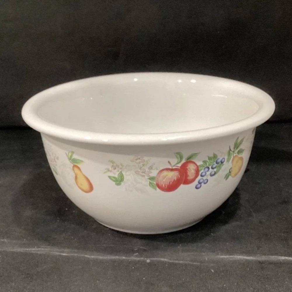 Corelle Coordinates Chutney Mixing Bowl, 2 Quart Stoneware Vintage Fruit Pattern
